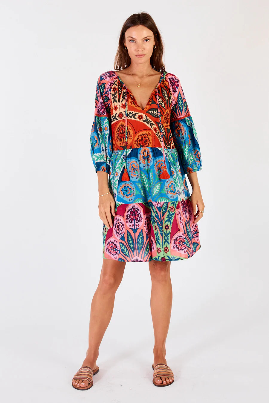 Lula Soul Poetta Tiered Dress Multi S