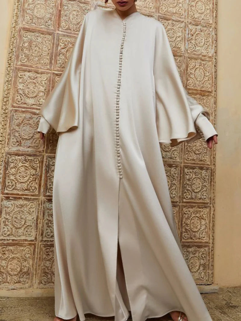 Easy Slip On Dress 2024 Spring Batwing Sleeve Split-Front Solid Color ElegantMaxi Dresses For Women Easy Slip On Dress 2024 Spring Batwing Sleeve Split-Front Solid Color ElegantMaxi Dresses For Women
