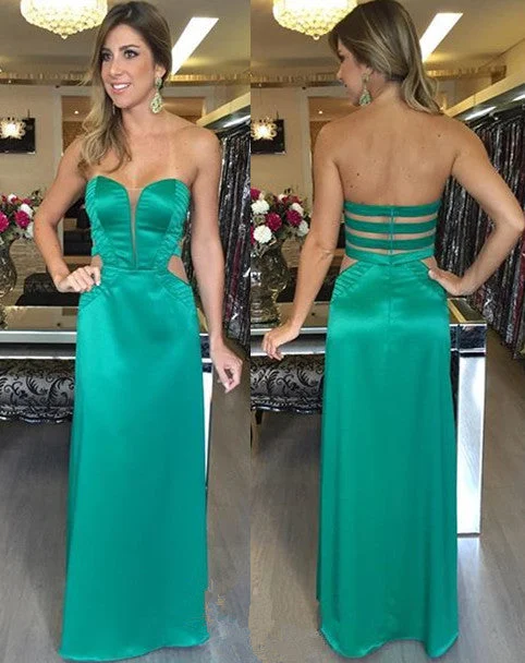 Natural Long Sweetheart Zipper Green Evening Dresses Elegant Sleeveless Prom Dresses Natural Long Sweetheart Zipper Green Evening Dresses Elegant Sleeveless Prom Dresses