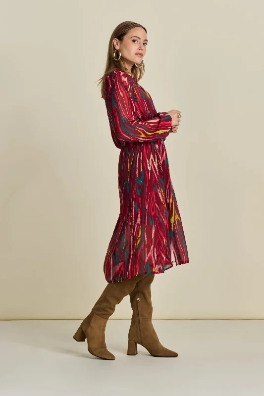 DRESS - Woody Burgundy Red