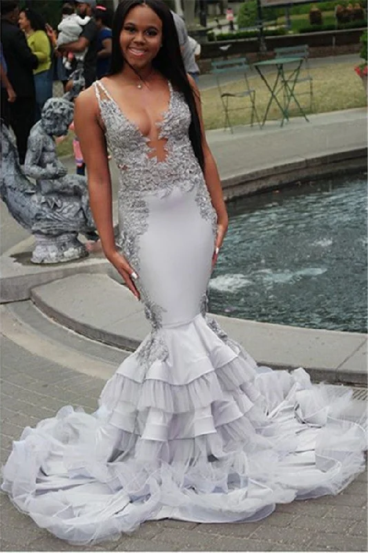 Elegant Straps Lace Appliques Prom Dresses | Sexy Sheer Tulle Ruffles Evening Dresses Elegant Straps Lace Appliques Prom Dresses | Sexy Sheer Tulle Ruffles Evening Dresses