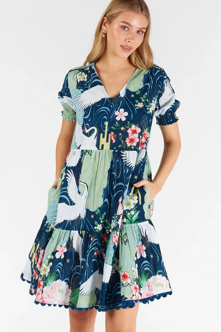 Lula Life Mitzuki Dress Navy S