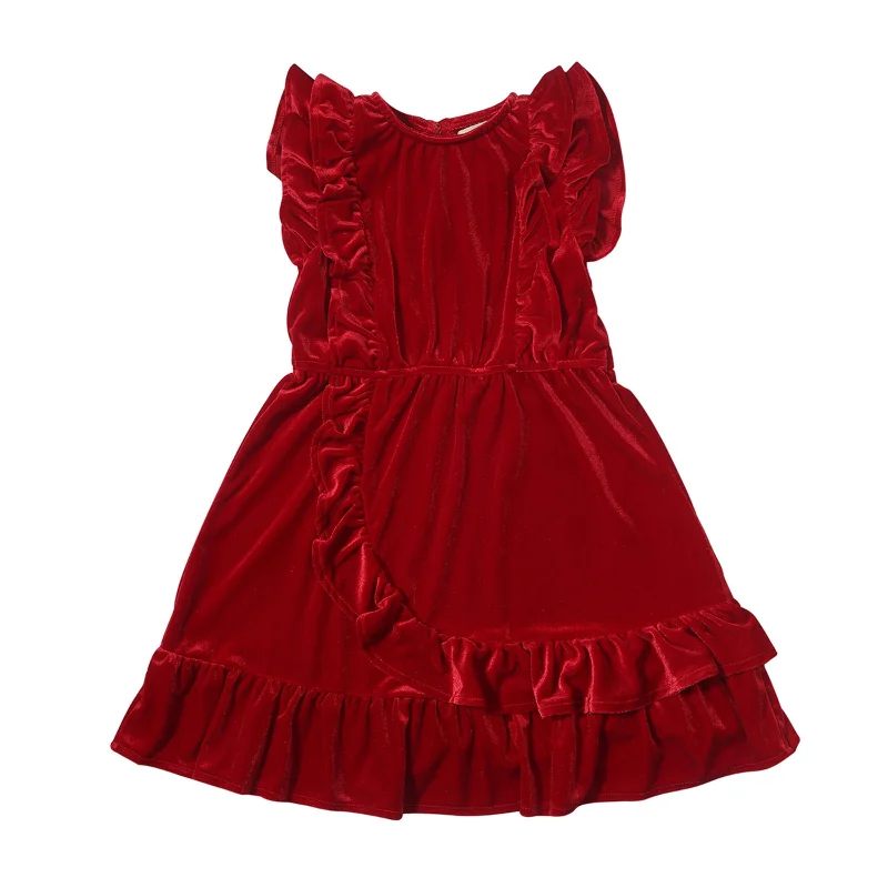 Vignette Hadley Velvet Dress / Red