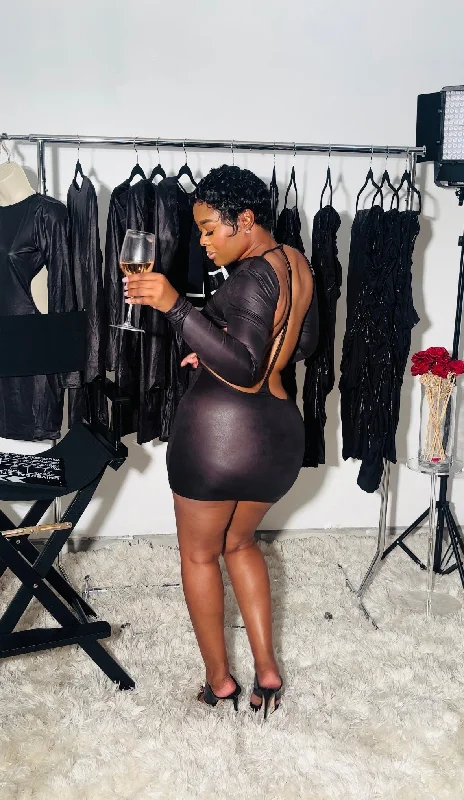 Final sale! Spinal cord backless Noire dress