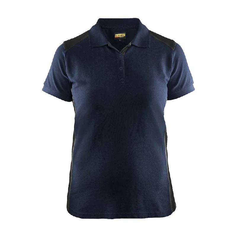 Blaklader 3390 Women's Polo Shirt Dark Navy / Black Comfortable Pocket Short Shirt