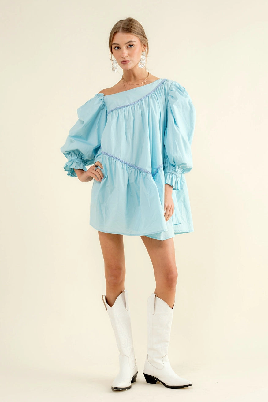 Braided SeamLine Flowy Mini Dress Stylish Sweetheart Mini Dress