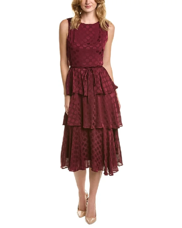 MAISON TARA Tiered Midi Dress Comfortable Knitwear Midi Dress