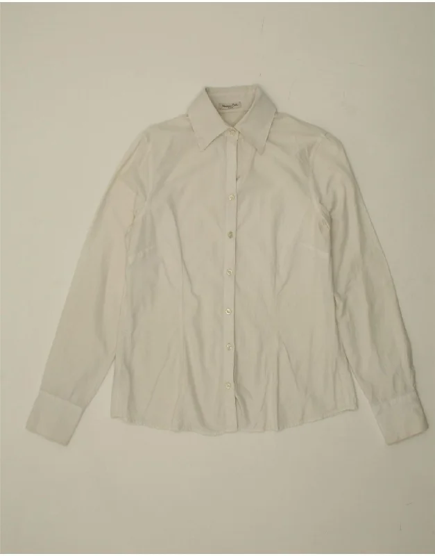 MASSIMO DUTTI Womens Shirt EU 38 Small White Cotton Comfortable Graphic Short Sleeve MASSIMO DUTTI Womens Shirt EU 38 Small White Cotton Comfortable Graphic Short Sleeve