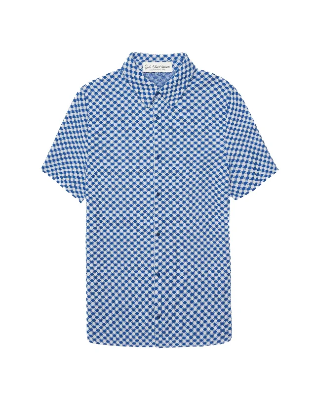 Dot Knit Boat Shirt Trendy Print Short Sleeve