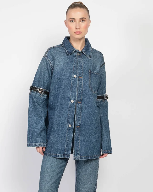 Hybrid Denim Overshirt Classic Cropped Short Sleeve