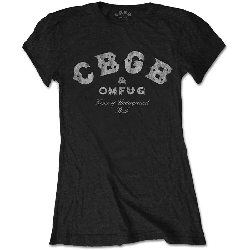 CBGB | Official Band Ladies T-Shirt | Classic Logo Anti-Shrink Durable Soft
