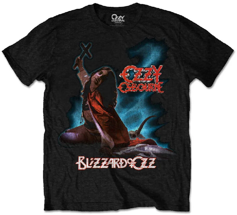 Ozzy Osbourne | Official Band T-shirt | Blizzard of Ozz Tracklist (Back Print) Houndstooth Herringbone Solid Ozzy Osbourne | Official Band T-shirt | Blizzard of Ozz Tracklist (Back Print) Houndstooth Herringbone Solid
