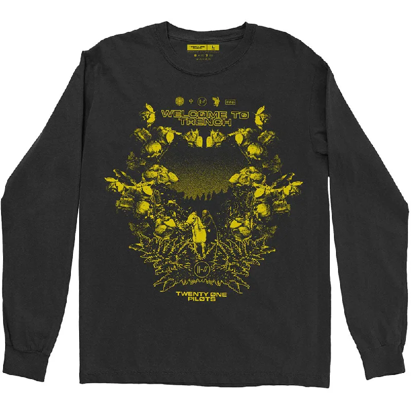 Twenty One Pilots Unisex Long Sleeved T-Shirt: Trench Scene Ribbed Striped Patterned Twenty One Pilots Unisex Long Sleeved T-Shirt: Trench Scene Ribbed Striped Patterned