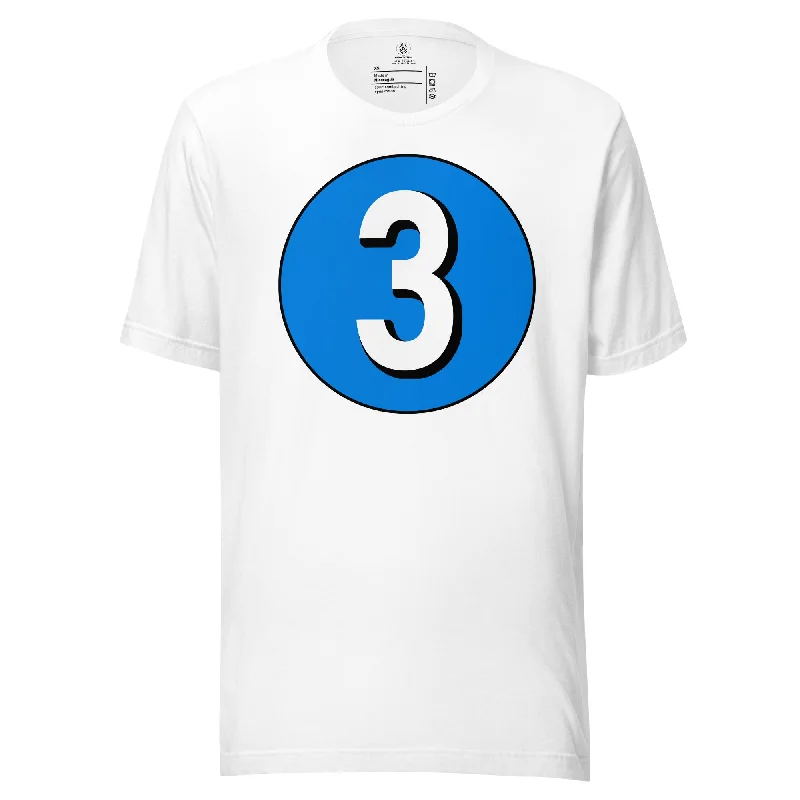 Unisex t-shirt: White on Blue 3 Thin T-Shirt Open Front Quick Dry
