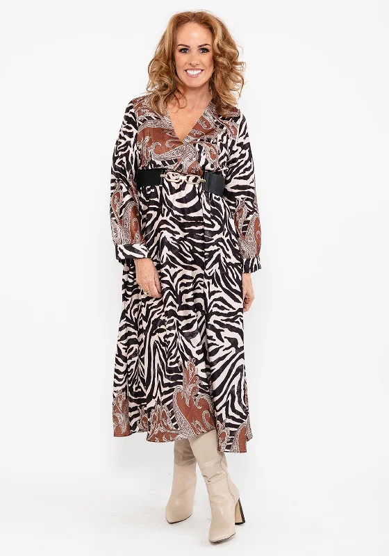 Seventy1 Animal & Ornate Print Maxi Dress, Black Multi Stylish Off-Shoulder Maxi Dress Seventy1 Animal & Ornate Print Maxi Dress, Black Multi Stylish Off-Shoulder Maxi Dress