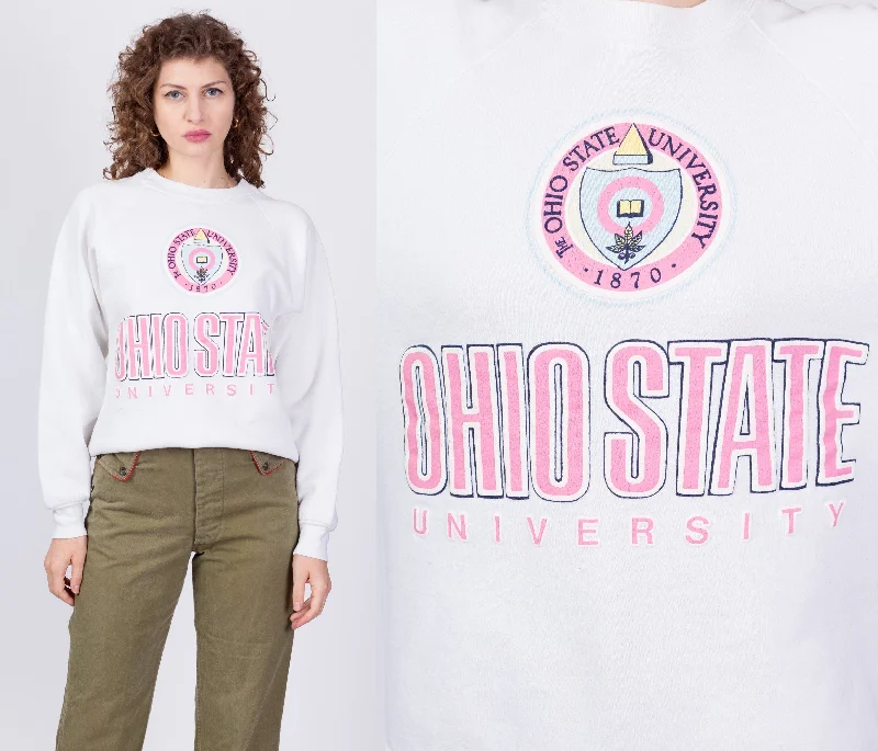 80s Ohio State University Sweatshirt - Large Hoodie with Elastic Cuffs Stretchable Comfortable 80s Ohio State University Sweatshirt - Large Hoodie with Elastic Cuffs Stretchable Comfortable
