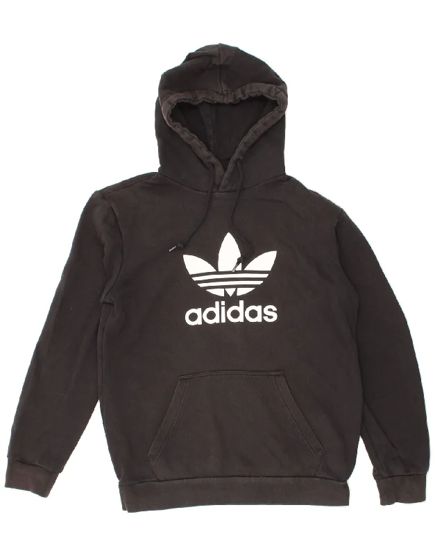 ADIDAS Mens Graphic Hoodie Jumper Small Black Cotton Hoodie with Crew Neck Simple Timeless ADIDAS Mens Graphic Hoodie Jumper Small Black Cotton Hoodie with Crew Neck Simple Timeless