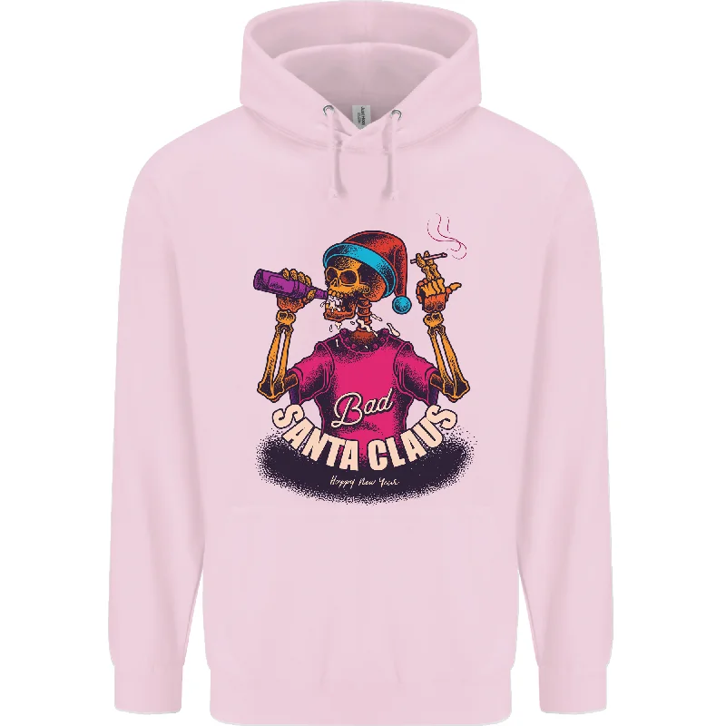 Bad Santa Claus Funny Skull Beer Alcohol Mens 80% Cotton Hoodie Hoodie with High Neck Warm Protective Bad Santa Claus Funny Skull Beer Alcohol Mens 80% Cotton Hoodie Hoodie with High Neck Warm Protective