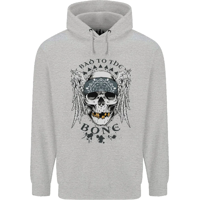 Bad to the Bone Biker Skull Angel Motorbike Mens 80% Cotton Hoodie Hoodie with Rolled Sleeves Casual Relaxed Bad to the Bone Biker Skull Angel Motorbike Mens 80% Cotton Hoodie Hoodie with Rolled Sleeves Casual Relaxed