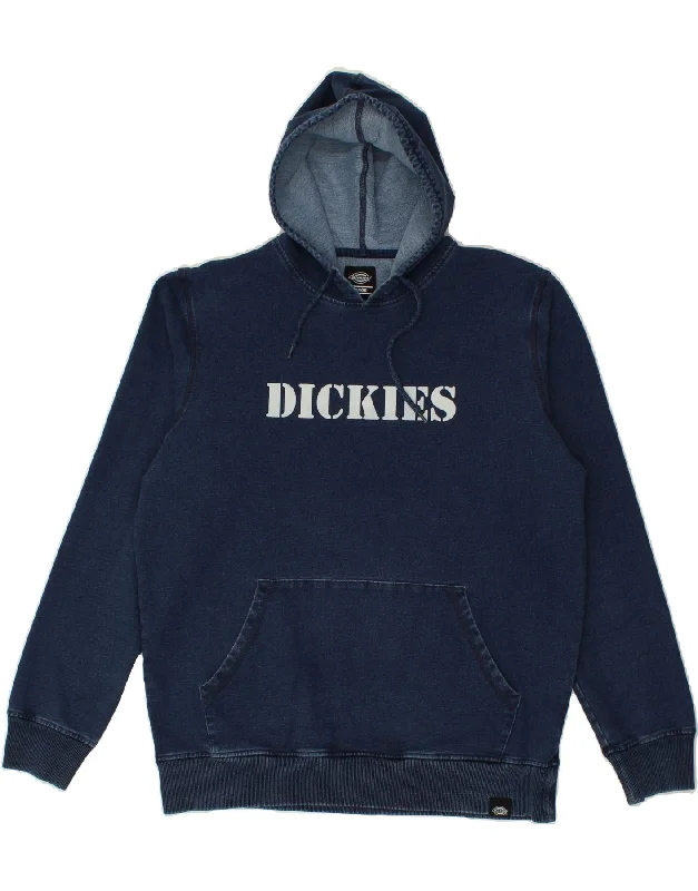 DICKIES Mens Graphic Hoodie Jumper Large Navy Blue Cotton Hoodie with Strings Custom Fit Adjustable DICKIES Mens Graphic Hoodie Jumper Large Navy Blue Cotton Hoodie with Strings Custom Fit Adjustable