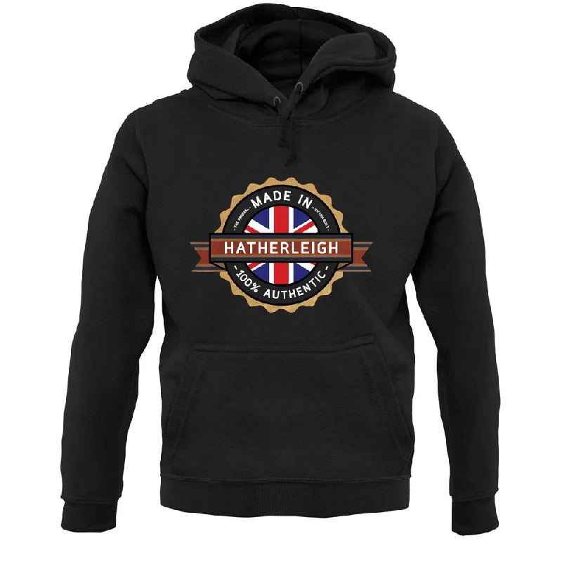 Made In Hatherleigh 100% Authentic Unisex Hoodie Hoodie with Hem Applique Textured Unique Made In Hatherleigh 100% Authentic Unisex Hoodie Hoodie with Hem Applique Textured Unique
