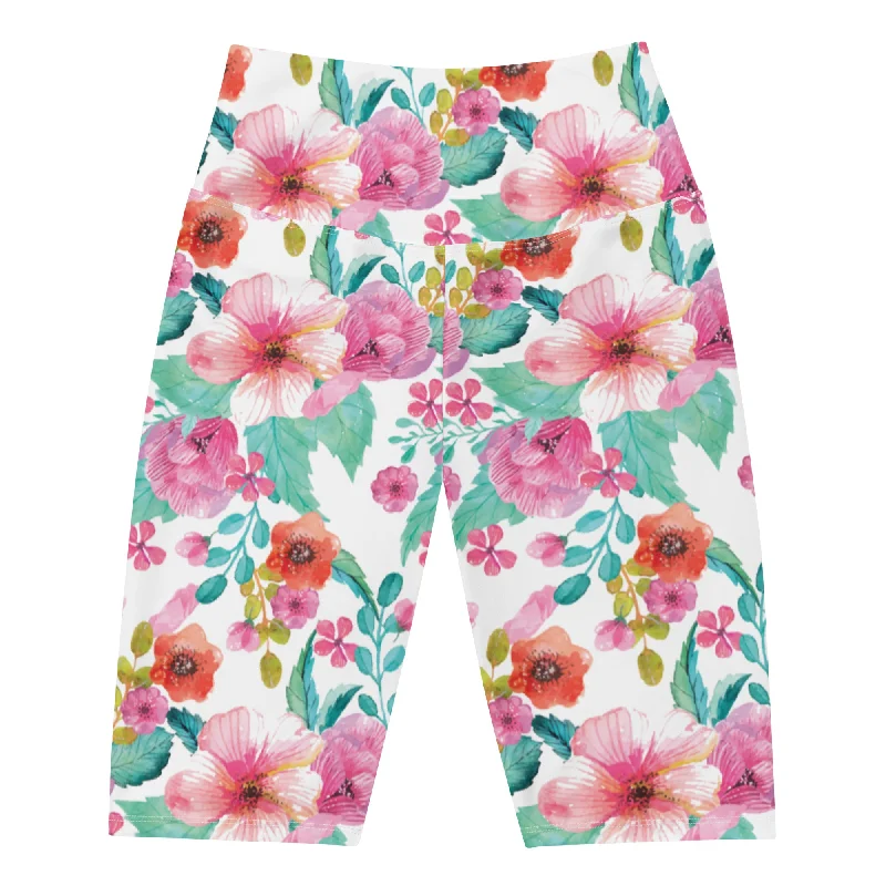 Women's 9" Swim Jammers Long Swim Shorts - Maui Floral -Sale Modern High-Waisted Swimsuit Women's 9" Swim Jammers Long Swim Shorts - Maui Floral -Sale Modern High-Waisted Swimsuit