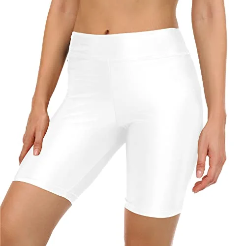 Chic And Unique High Waisted Swim Shorts Womens Swim Shorts-White Ruffled Swimsuit Top Chic And Unique High Waisted Swim Shorts Womens Swim Shorts-White Ruffled Swimsuit Top