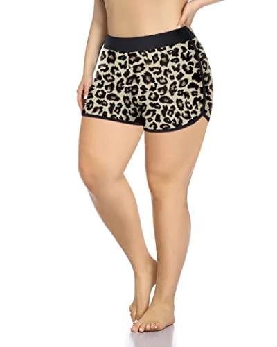 Lightweight & Breathable Swim Board Shorts Plus Size Swim Shorts-Leopard Monokini Swimsuit Design Lightweight & Breathable Swim Board Shorts Plus Size Swim Shorts-Leopard Monokini Swimsuit Design