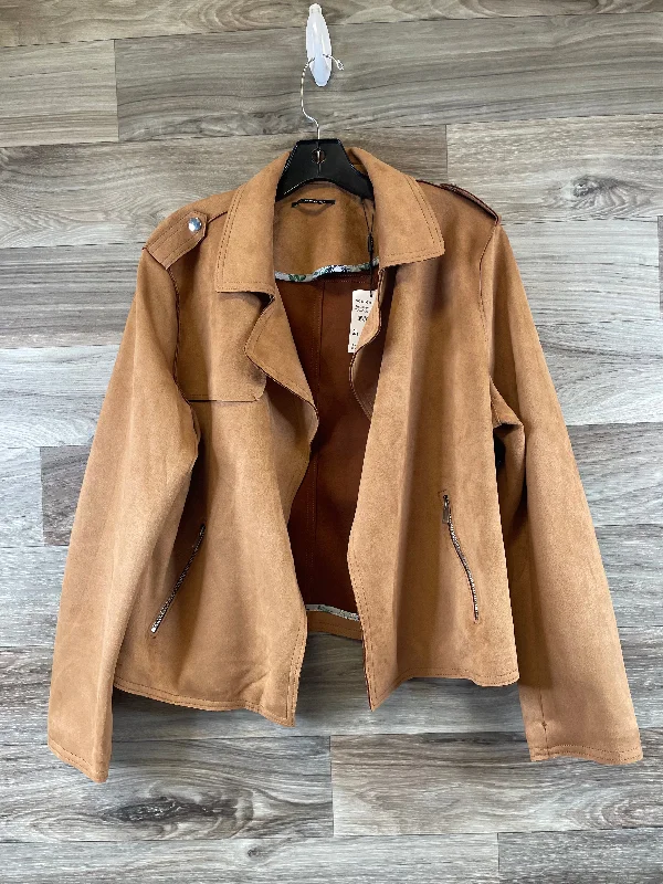 Jacket Moto By Tahari By Arthur Levine In Brown, Size: Xl Striped Jacket Polka Dot Jacket Floral Jacket Jacket Moto By Tahari By Arthur Levine In Brown, Size: Xl Striped Jacket Polka Dot Jacket Floral Jacket