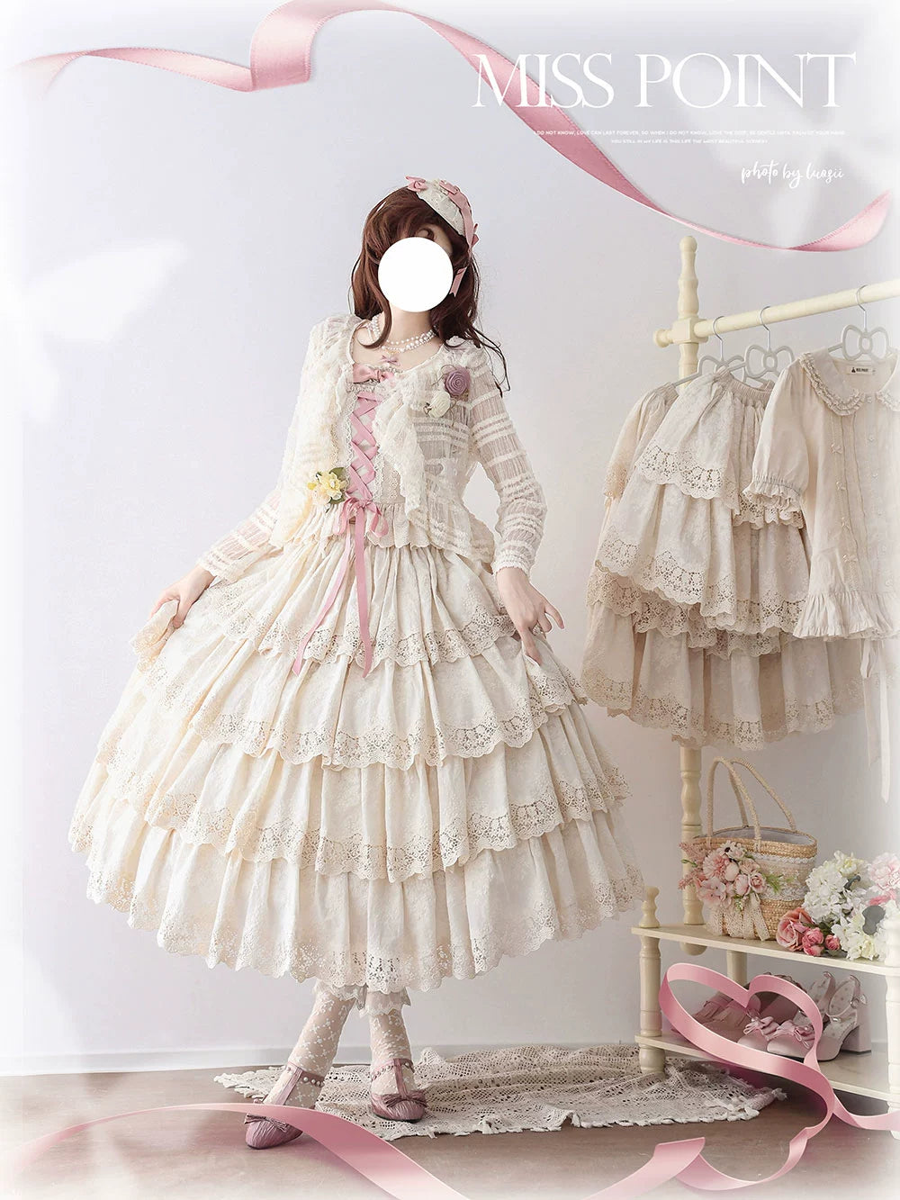 Miss Point~Forest Waltz~Classic Lolita Tiered Skirt Multi-layer Embroidered SK tulle skirt dreamy Miss Point~Forest Waltz~Classic Lolita Tiered Skirt Multi-layer Embroidered SK tulle skirt dreamy