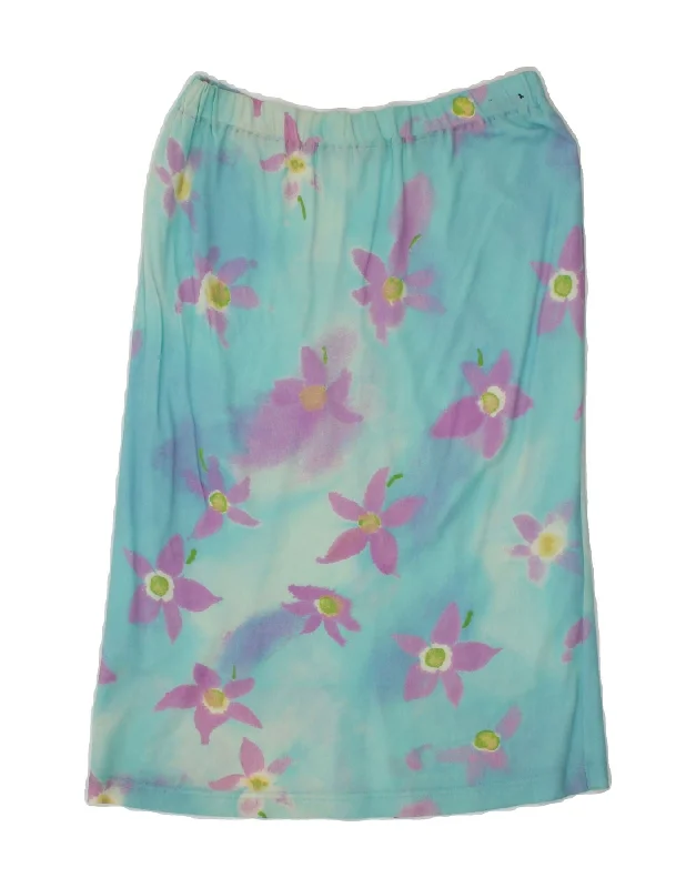 LUISA SPAGNOLI Womens Straight Skirt UK 14 Large W27 Blue Floral corduroy skirt durable LUISA SPAGNOLI Womens Straight Skirt UK 14 Large W27 Blue Floral corduroy skirt durable