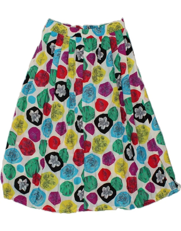 VINTAGE Womens Flared Skirt UK 12 Medium W28 Multicoloured Floral chiffon skirt flowing VINTAGE Womens Flared Skirt UK 12 Medium W28 Multicoloured Floral chiffon skirt flowing