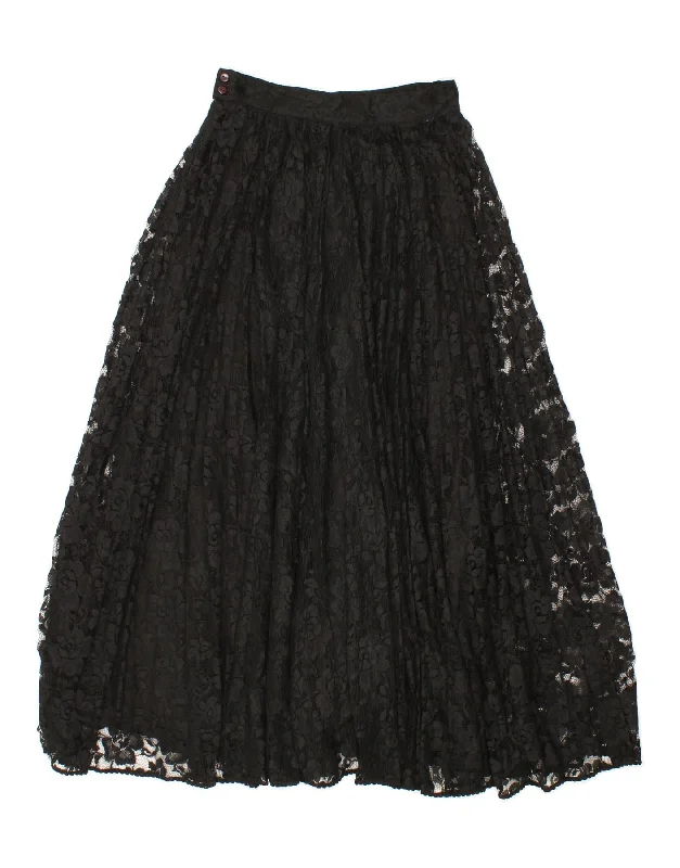 VINTAGE Womens High Waist Maxi Skirt IT 44 Medium W24 Black Polyamide linen skirt light VINTAGE Womens High Waist Maxi Skirt IT 44 Medium W24 Black Polyamide linen skirt light