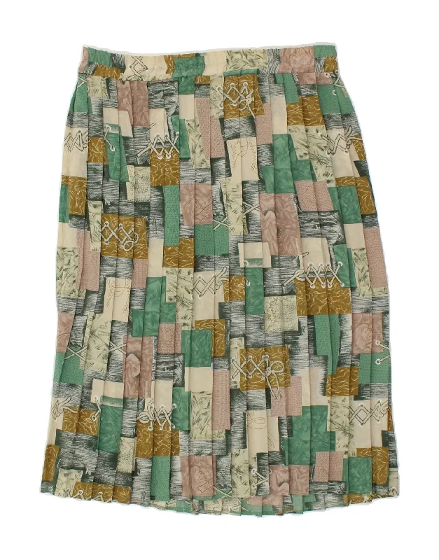 VINTAGE Womens Knife Pleated Skirt Medium W30 Multicoloured Patchwork corduroy skirt cozy VINTAGE Womens Knife Pleated Skirt Medium W30 Multicoloured Patchwork corduroy skirt cozy