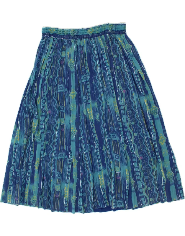 VINTAGE Womens Pleated Skirt UK 18 XL W32 Blue Striped Viscose wool skirt breathable VINTAGE Womens Pleated Skirt UK 18 XL W32 Blue Striped Viscose wool skirt breathable